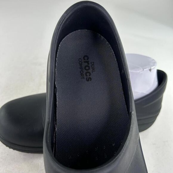Crocs Neria Pro Clogs Women’s US 9 Black Dual Comfort Slip On Clog Shoes - Picture 8 of 10